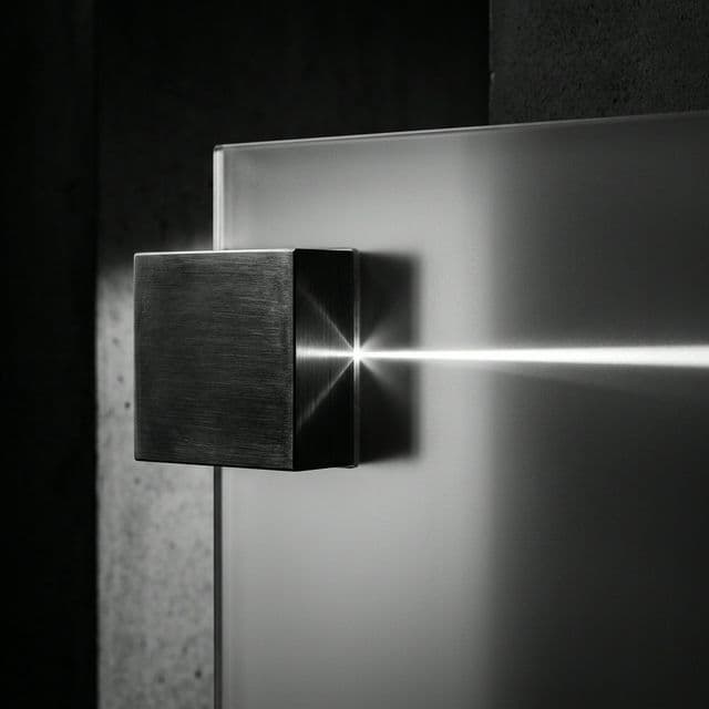 Abstract metal and glass composition